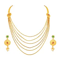 Gold Plated Traditional Necklace Set Jewellery Set For Women-thumb1