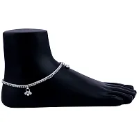 Silver Plated Delicate Ghungroo Payal Anklet For Women-thumb1