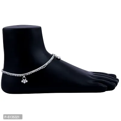 Silver Plated Delicate Ghungroo Payal Anklet For Women-thumb2