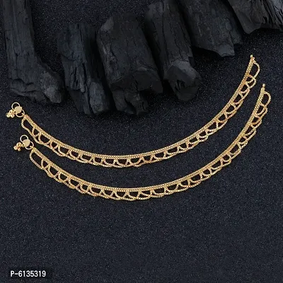 Gold Plated Classic Look Payal Anklet For Women