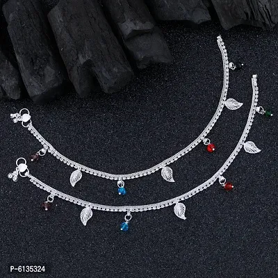 Silver Plated Elegant Designe Payal Anklet For Women-thumb0