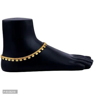 Golden Ethnic Payal Anklet For Women-thumb2