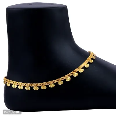 Golden Ethnic Payal Anklet For Women-thumb4