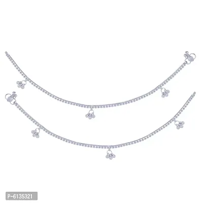 Silver Plated Delicate Ghungroo Payal Anklet For Women-thumb5