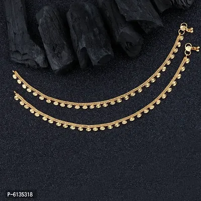 Golden Ethnic Payal Anklet For Women-thumb0