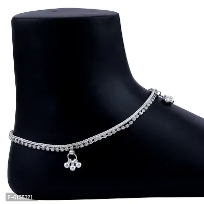 Silver Plated Delicate Ghungroo Payal Anklet For Women-thumb4