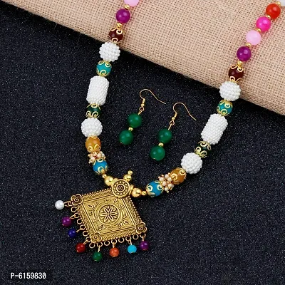 Stylish Alloy Multicoloured Beads Jewellery Set For Women-thumb0