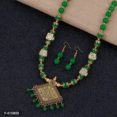 Stylish Alloy Green Beads Jewellery Set For Women-thumb0