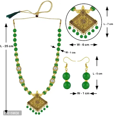 Stylish Alloy Green Beads Jewellery Set For Women-thumb5