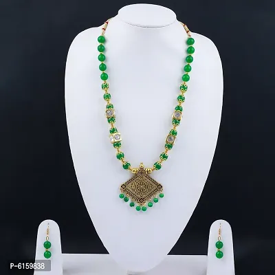 Stylish Alloy Green Beads Jewellery Set For Women-thumb4