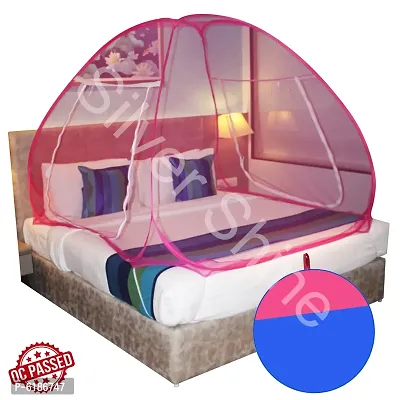 Mosquito Net Dark Pink And Pink Foldable Double Bed Net King Size-thumb3
