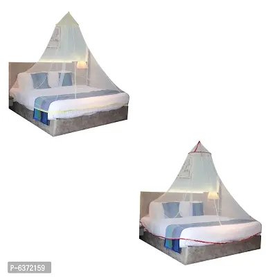 Mosquito Net Combo Round Ceiling Hanging Foldable Double Bed Net King Size Easily Wash Pack Of 2-thumb3