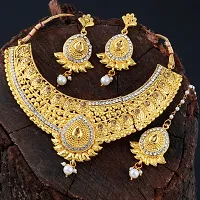 Gold Plated Traditional Bridal Jewellery Set For Women Girls-thumb2