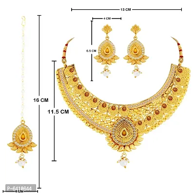 Gold Plated Traditional Bridal Jewellery Set For Women Girls-thumb5