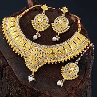 Gold Plated Traditional Bridal Jewellery Set For Women Girls-thumb1