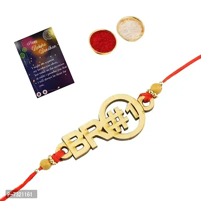 Designer Rakhi Pendent With Roli Chawal With And 1 Greeting Card-thumb0