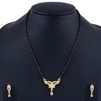 Trendy American Diamond Gold Plated Mangalsutra With Earring For Women-thumb3