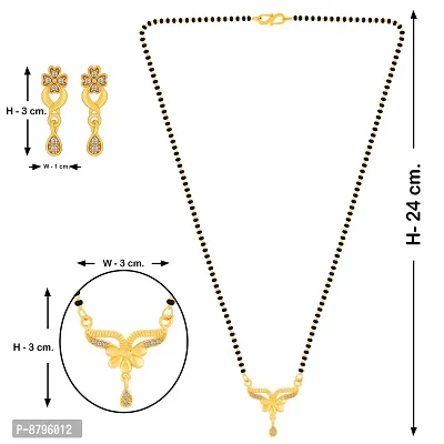 Trendy American Diamond Gold Plated Mangalsutra With Earring For Women-thumb5