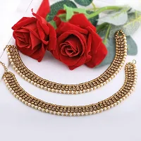Silver Shine Traditional Gold Plated Anklet Jewellery For Women Girls (Anklet 5)-thumb1