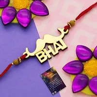 Rakhi Rudraksh Ganpati Ji With Elegant HI-FI BHAI With Roli Chawal , Greeting Card,1 Pooja Thali-thumb2