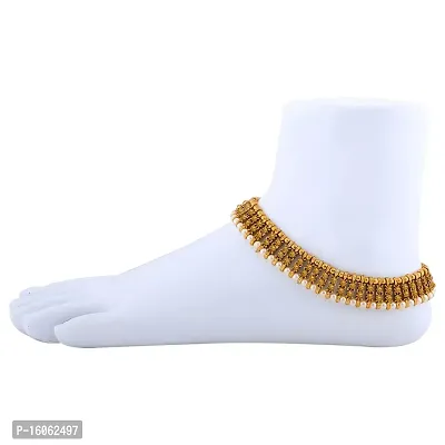 Silver Shine Traditional Gold Plated Anklet Jewellery For Women Girls (Anklet 5)-thumb5