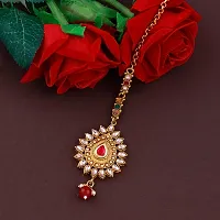 Paola Traditional Gold Plated Kundan Style Maang Tikka Jewellery For Women Girl-thumb1