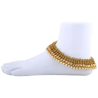 SILVER SHINE Charms Golden Antique Kundan Anklet For Women And Girl.-thumb2