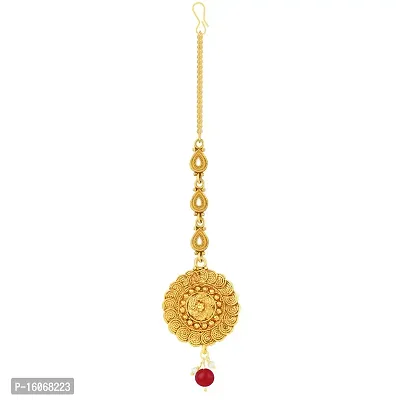 PaolaElegant Traditional Gold Plated Maang Tikka Jewellery For women Girl-thumb0