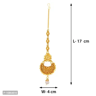 PaolaElegant Gold Plated Traditional Maang Tikka Jewellery For women Girl-thumb3