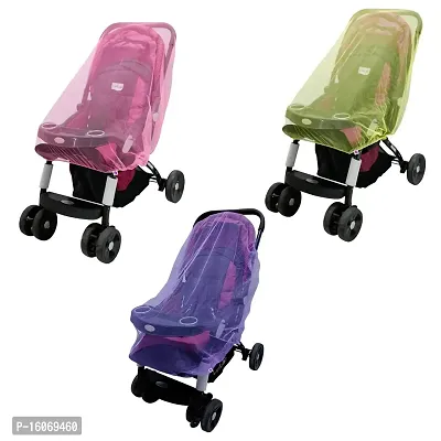 Silver Shine Baby Stroller Mosquito Net Pink Yellow Purple Combo-thumb0