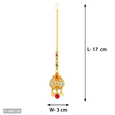 PaolaExclusive Gold Plated Kundan Traditional Maang Tikka Jewellery For women Girl-thumb3