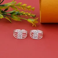 Traditional Look Silver Plated Bichhiya Adjustable Lightweight Toe Ring For Women  Girls-thumb4