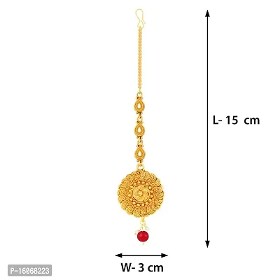PaolaElegant Traditional Gold Plated Maang Tikka Jewellery For women Girl-thumb3