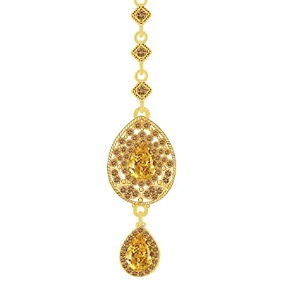 Traditional Gold Plated Kundan Style Maang Tikka Jewellery For Women Girl (Tikka 10)
