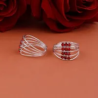 Adjustable Bichhiya Lovely Stylish Toe Ring Alloy Silver Plated Toe Ring(2 Pair)-thumb3