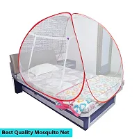 Mosquito Net Polyster Fodeble Single Bed for Adult White Color and Red Patti-thumb3