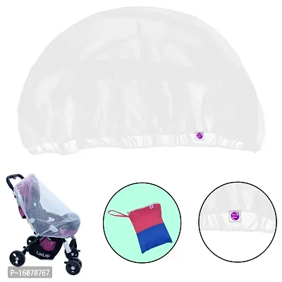Silver Shine Mosquito Stroller Net for Baby Carriage Stroller Pram,Carriers, Car Seats, Cradles, Mosquito Net Plus Size for Baby Kids 0 to 3 Year (White)-thumb2