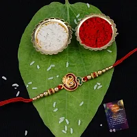 Premium Quality Fancy Combo Of 2 Rakhi With Roli - Chawal - Greeting Card - Pooja Thali-thumb1