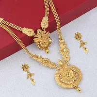 SILVER SHINE Gold Plated Traditional Designer Long Jewellery Set for Women (Necklace set 4)-thumb2