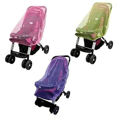 Silver Shine Baby Stroller Mosquito Net Pink Yellow Purple Combo