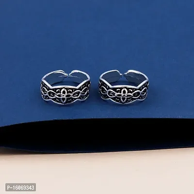 Toe Rings for Women Traditional Silver Oxidized Toe Rings for Women Bichiya-thumb3