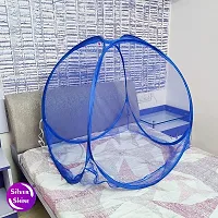 Silver Shine Baby Mosquito Net Tent Style Foldable Polyester 2.4 mm Strong PVC Coated Steel Mosquito Net for Baby (Blue- Blue)-thumb2