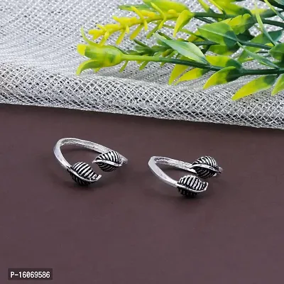 Women Traditional Silver Oxidized Toe Rings Set Bichiya for women-thumb4