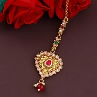 Traditional Gold Plated Kundan Style Maang Tikka Jewellery For Women Girl (Tikka 10)-thumb1