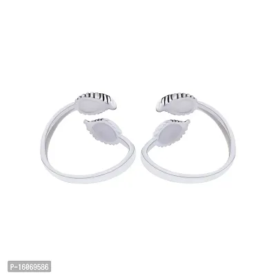 Women Traditional Silver Oxidized Toe Rings Set Bichiya for women-thumb5