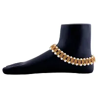 SILVER SHINE Gold plated Attractive Designer kundan Anklet for Women And Girl-thumb4