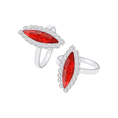 SILVER SHINE Toe Rings for Women Traditional Red Color Oxidized Toe Rings Set Bichiya for women