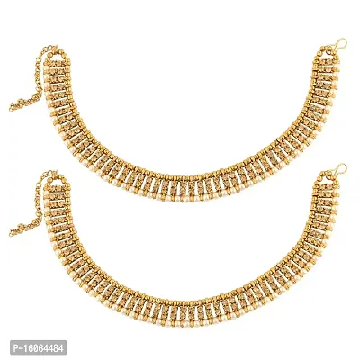 Silver Shine Exclusive Golden Kundan Anklet for Women and Girl (Anklet 7)-thumb0