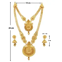 SILVER SHINE Gold Plated Traditional Designer Long Jewellery Set for Women (Necklace set 4)-thumb4