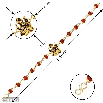 Rakhi Rudraksh Ganpati Ji With Stylish Rakhi With Roli Chawal , Greeting Card,1 Pooja Thali-thumb5